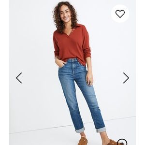 NWOT tall high-rise slim boyjean in moorland wash